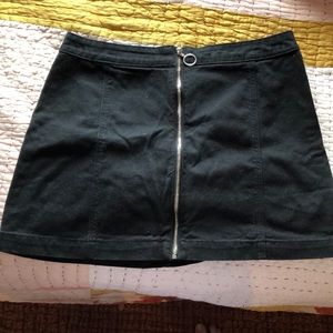 Black denim skirt